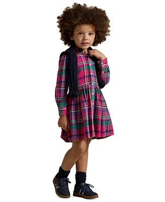 Polo Ralph Lauren Toddler and Little Girls Plaid Cotton Twill Shirtdress