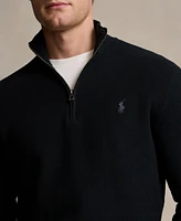 Polo Ralph Lauren Men's Mesh-Knit Cotton Quarter-Zip Sweater