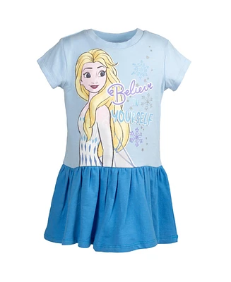 Disney Girls Princess Moana Cinderella Ariel Rapunzel Elsa Anna Jasmine Belle French Terry Dress to