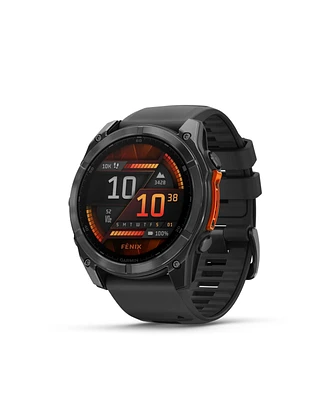 Garmin fenix 8 51mm, Amoled, Outdoor & Fitness Gps Smartwatch, Glass, Slate Gray Steel/Black, Black Band, Ww