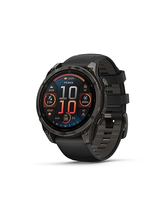 Garmin fenix 8 47mm, Amoled, Outdoor & Fitness Gps Smartwatch, Saphire, Carbon Gray Titanium Black, Black/Pebble Gray Band