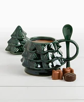 Ttu Gallery Green Tree Mug with Lid & Spoon