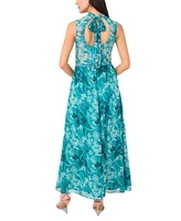 Vince Camuto Women's Printed Mock-Neck Maxi Dress