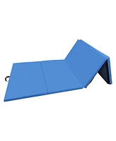 BalanceFrom Fitness 120x48in All Purpose Folding Gymnastics Mat, Blue (2 Pack)