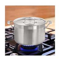 NutriChef Stainless Steel Cookware Stock Pot - 5 Quart, Heavy Duty Induction Pot, Soup Pot With Stainless Steel Lid