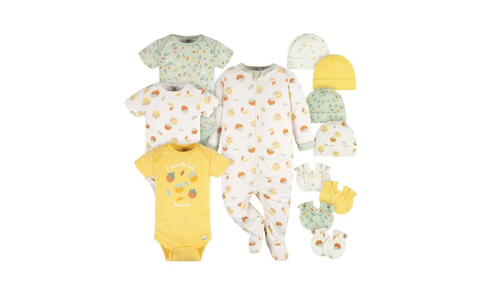 Gerber Baby Girls Essentials 12-Piece Layette Bundle, Fox