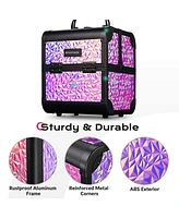 Byootique Makeup Train Case Cosmetic Organizer w/ Mirror Mermaid Artist