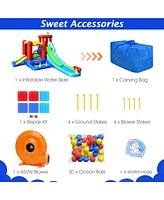 Costway 9-in-1 Inflatable Water Slide Kids Bounce Castle Giant Water Park w/ 860W Blower