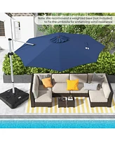 Sugift 11 Ft Outdoor Patio Umbrella with 360° Rotation and Adjustable Tilt-Navy