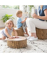 ECR4Kids SoftZone Tree Stump Stool Set, Chocolate, 3-Piece