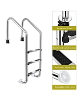 Skonyon 3-Step Stainless Steel Swimming Pool Ladder with Anti-Slip Step
