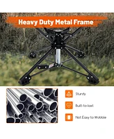 360° Swivel Hunting Chair with Mesh Cup Holder & Storage Pockets Cozy Backrest