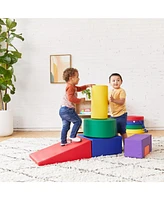 ECR4Kids SoftZone Crawl and Climb Playtime Playset, Earthtone, 6-Piece