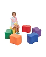 ECR4Kids SoftZone Toddler Modular Stool Set, Earthtone, 6-Piece