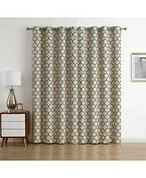 Kate Aurora Chic Living 100% Max Blackout Trellis Clover Thermal Curtains - 52 in. W x L