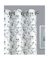 Kate Aurora 2 Pack Shabby Chic Grommet Top Floral Cherry Blossom Curtain Panels - 52 in. W x 84 L, Spice/Gray