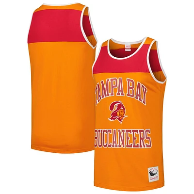 Mitchell & Ness Men's Orange/Red Tampa Bay Buccaneers Gridiron Classics Heritage Colorblock Tank Top