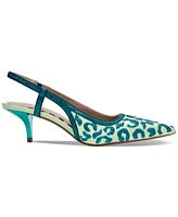 Betsey Johnson Women's Nahla Pointed-Toe Slingback Kitten-Heel Pumps