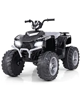 Gymax Kids Ride-On Atv 24V Battery Powered Electric Vehicle w/ Wireless Connection Music Radio Pink