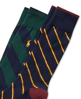 Polo Ralph Lauren Men's 2-Pk. Diagonal Striped Socks