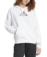 adidas Women's Holiday Graphic 3-Stripes Oversized Hoodie