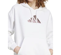 adidas Women's Holiday Graphic 3-Stripes Oversized Hoodie