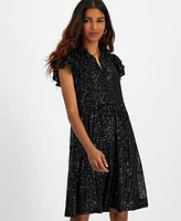 Robbe Bee Petite Sequined Tiered A-Line Dress