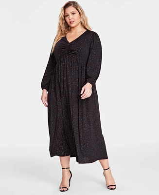 Robbie Bee Plus Embellished Ruched Maxi Dress