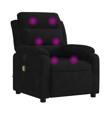 vidaXL Massage Recliner Chair Black Velvet