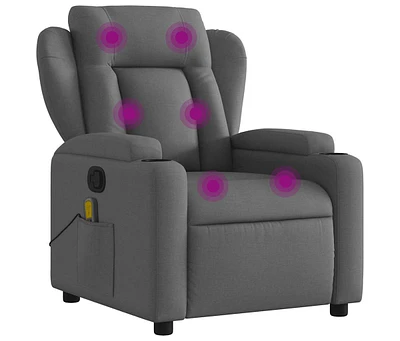 Massage Recliner Chair Dark Gray Fabric