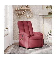 vidaXL Massage Recliner Chair Wine Red Fabric