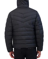 Kenneth Cole Men's Quilted Lightweight Hooded Zip-Front Puffer Jacket