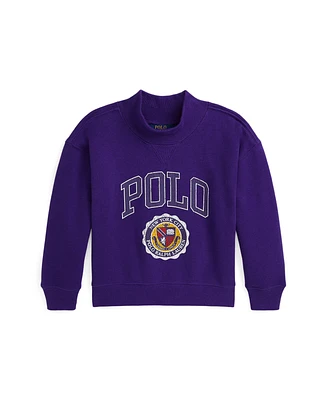 Polo Ralph Lauren Toddler And Little Girls Logo Crest Fleece Sweatshirt