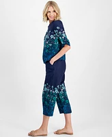 Charter Club Women's Linen Ombre-Print Cropped Pants, Exclusively at Macy's