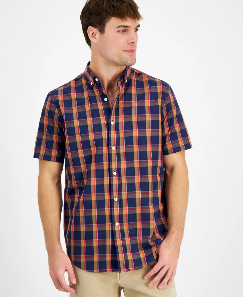 Club Room Men's Dewall Regular-Fit Plaid Button-Down Shirt, Created for Macy's