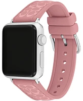 Coach Women's True Pink Silicone Apple Watch Strap 38mm, 40mm, 41mm