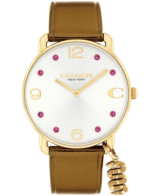 Coach Women's Elliot Lunar New Year Tan Leather Strap Watch 36mm