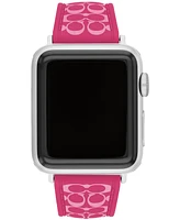 Coach Women's Pink Silicone Apple Watch Strap 38mm, 40mm, 41mm