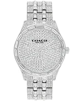 Coach Unisex Brooks Silver Stainless Steel and Crystals Bracelet Watch 38mm