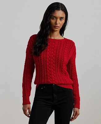 Lauren Ralph Lauren Women's Cable-Knit Cotton-Blend Sweater