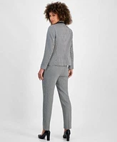 Kasper Houndstooth Print Double Breasted Jacket Matching Pants