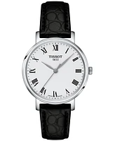 Tissot Women's Swiss Everytime Black Leather Strap Watch 34mm