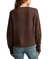 Lucky Brand Women's Slouchy Cable Knit Button-Front Cardigan