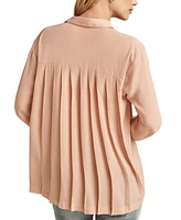 Lucky Brand Women's Collared Pleated Back Button-Front Shirt