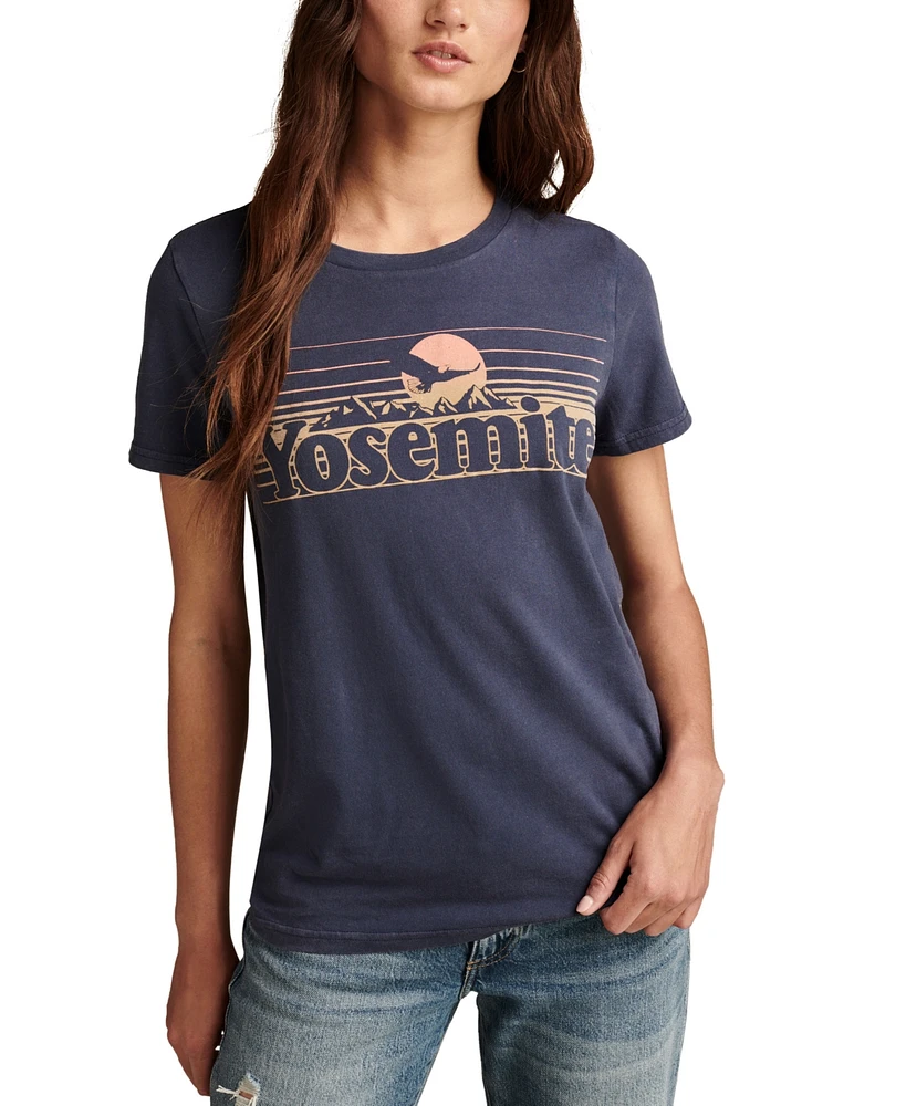 Lucky Brand Women's Yosemite Ombre Graphic Print T-Shirt