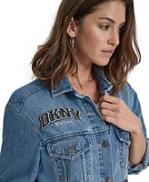 Dkny Jeans Women's Cotton Oversized Varsity Jacket - JEE