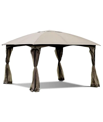 Skonyon 11.5 x 11.5 Feet Fully Enclosed Outdoor Gazebo with Removable 4 Walls