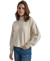 Dkny Jeans Women's Boxy Cropped Mock-Neck Sweater