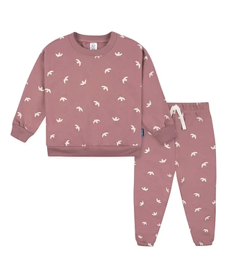 Gerber Toddler Girls Birds Sweatshirt & Active Pant Set, 2-Piece