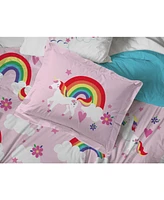 Sunny Side Up Rainbow Unicorns Bed Set